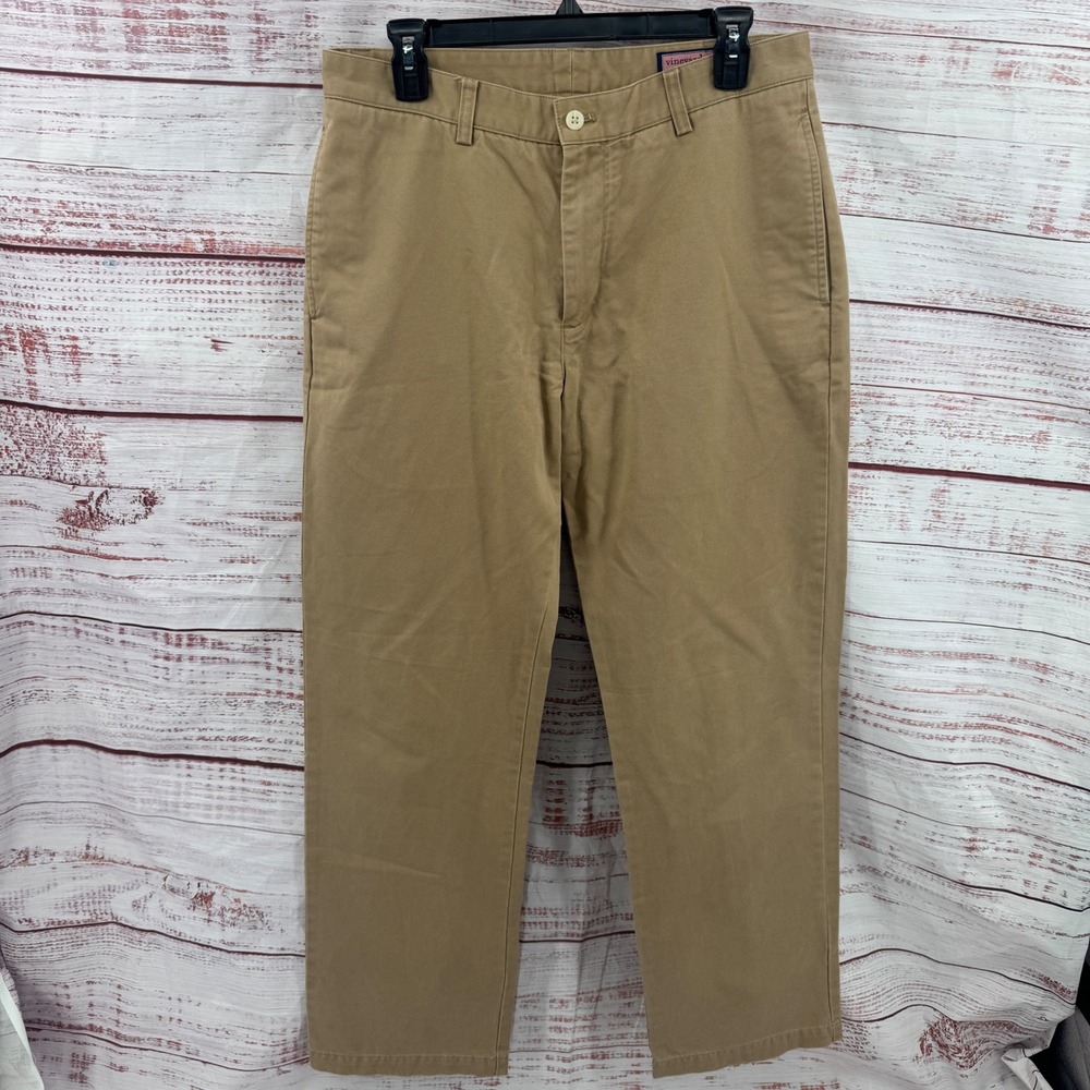 Vineyard Vines Club Pants Mens Size 33x32 Khaki Tan Cotton Chino Straight Leg